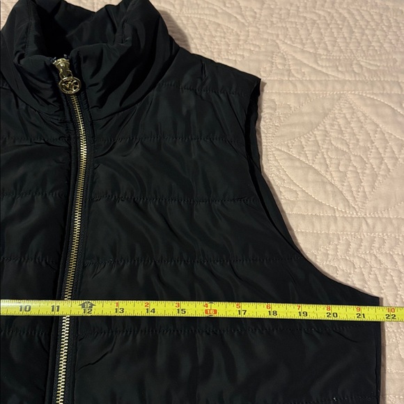 Michael Kors Black Quilted Vest with Gold Accents - Picture 8 of 9